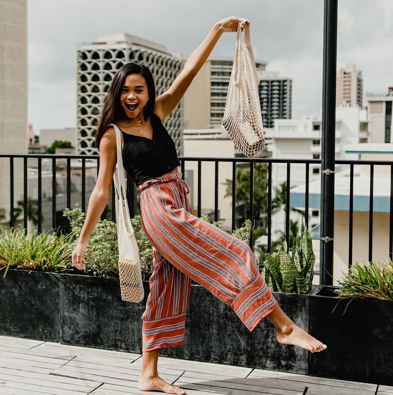 Designed for grocery shopping, but limited only by your imagination. Use them for travel, laundry, beach days, home storage, garden harvest, etc. Made with 100% cotton, this all-natural bag is a sustainable alternative to a plastic bag. Shipped with plastic free shipping materials. Shop now at rplanetshop.com.